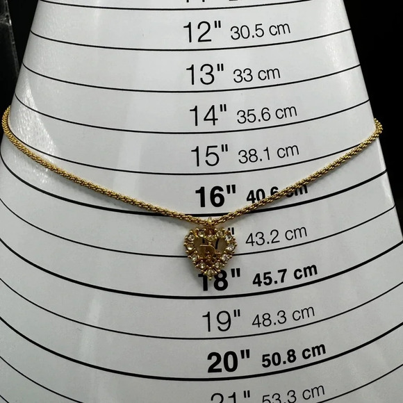 Authentic CD 18K gold plated Christian Dior heart necklace - Picture 12 of 13